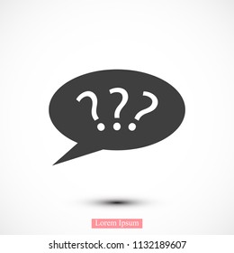 question mark icon, stock vector illustration flat design style