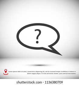 question mark icon, stock vector illustration flat design style
