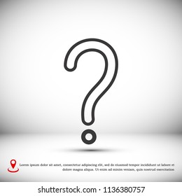 question mark icon, stock vector illustration flat design style