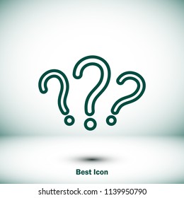 question mark icon, stock vector illustration flat design style