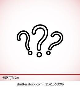 question mark icon, stock vector illustration flat design style