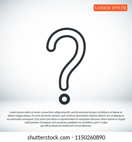 question mark icon, stock vector illustration flat design style