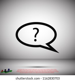 question mark icon, stock vector illustration flat design style