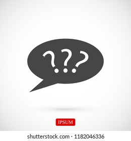 question mark icon, stock vector illustration flat design style