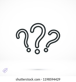 question mark icon, stock vector illustration flat design style