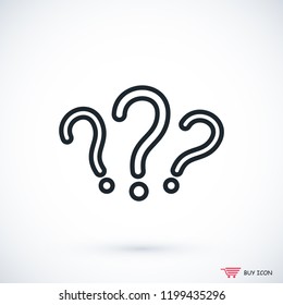 question mark icon, stock vector illustration flat design style