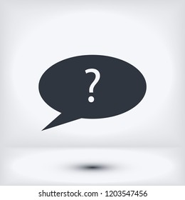 question mark icon, stock vector illustration flat design style