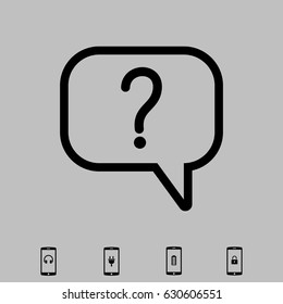 question mark icon, stock vector illustration flat design style