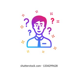 Question mark icon. Support consultant sign. Dynamic shapes. Gradient design support consultant icon. Classic style. Vector