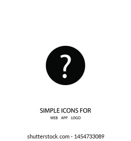A question mark icon. A symbol of a question and the question mark.