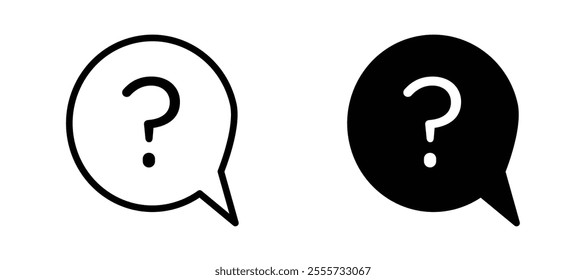 Question mark icon symbol collection on white background.