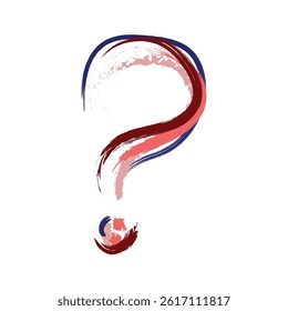Question mark icon symbol in colored brush stroke, The Science of Curiosity concept, vector illustration design background