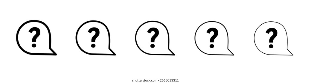 Icono de signo de interrogación Concepto de símbolo para Diseño web. icono de Vector de línea simple. ilustración de logotipo.