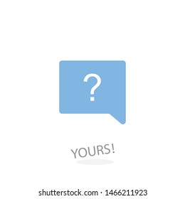 A question mark icon. A symbol of request and the question mark. A sign of support.