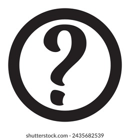 Question mark icon symbol, vector illustration. Question mark icon flat round button .
