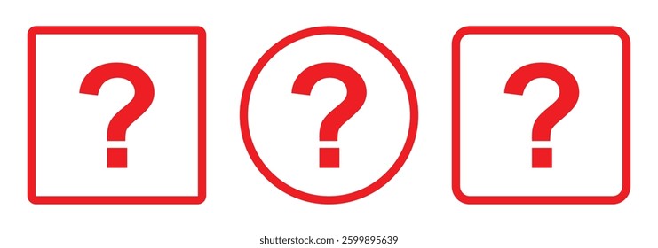 Question mark icon symbol, vector illustration. Question mark icon. Help icon, service chat sign button, customer support icon. Black question mark silhouette. Set related to question marks.