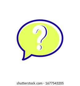 Question mark icon vector in bubble speech, help icon sign