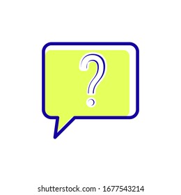 Question mark icon vector in bubble speech, help icon sign