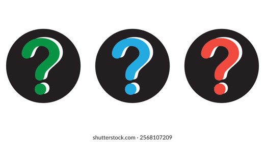 Question mark icon vector illustration on white  and black background design eps 10 