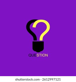 Question mark icon, vector illustration. with light bulb design. Asking questions. Asking for help. Don't ask. Need information. Question.