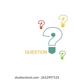 Question mark icon, vector illustration. with light bulb design. Asking questions. Asking for help. Don't ask. Need information. Question.