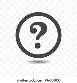 Question mark icon vector illustration on transparent background.