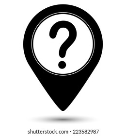 Question mark icon - vector map pointer