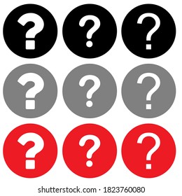 Question mark icon vector set. Help illustration sign collection. FAQ symbol.