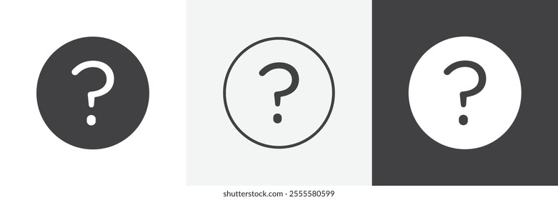 Question mark icon vector set for ui designs