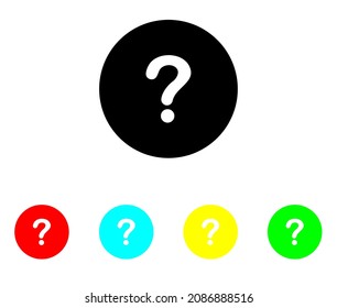 Question Mark Icon - Vector, Sign and symbol for web site design, logo, app, UI. Set elements in colored icons. Question mark icon illustration on white background