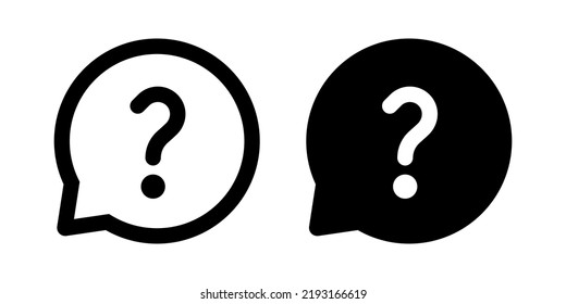 Question mark icon vector in speech bubble. Help sign symbol