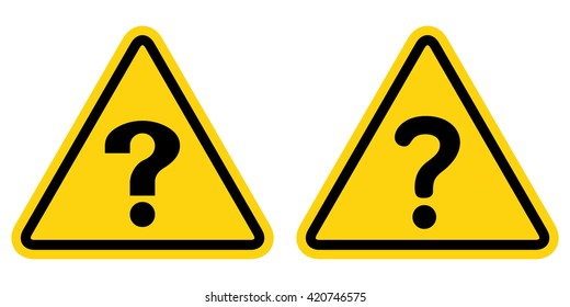 Question mark icon in warring sign . Vector illustration