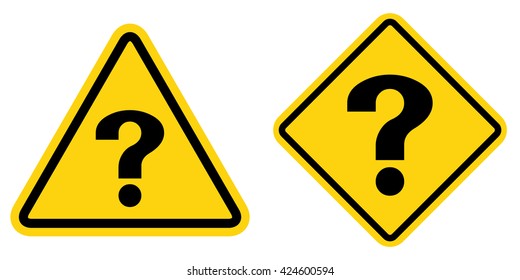 Question mark icon in warring sign . Vector illustration