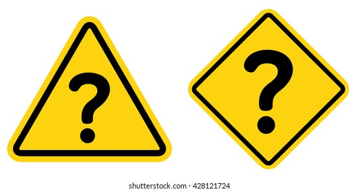 Question mark icon in warring sign . Vector illustration