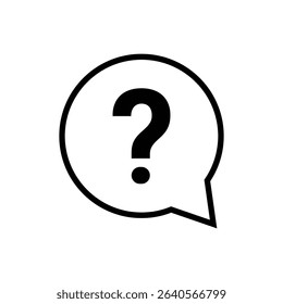 question mark icon. White background.
