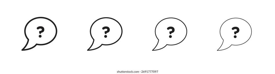 Iconos de signos de interrogación ilustraciones colección sobre fondo blanco. Gráficos de Vector perfecto de píxeles