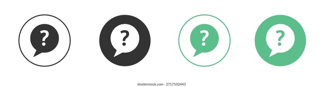 Symbole für Fragezeichen, Symbolsatz für Linie und Silhouette.