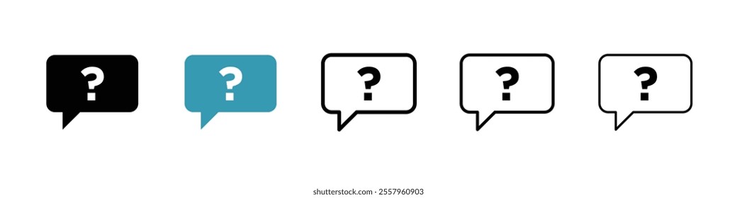 Question mark icons pack in black and blue.