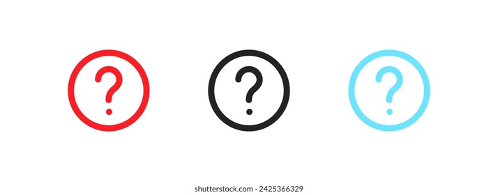 Question mark icons set. Flat, set of question marks icons. Vector icons