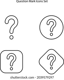 question mark icons set isolated on white background. question mark icon thin line outline linear question mark symbol for logo, web, app, UI. question mark icon simple
