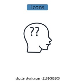 Símbolo de iconos de signo de interrogación elementos vectoriales para web infográfica
