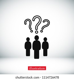question mark icon,stock vector illustration flat design style