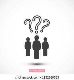 question mark icon,stock vector illustration flat design style