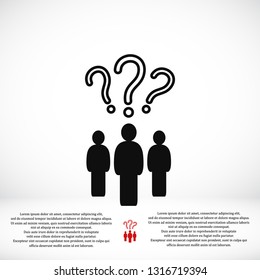 question mark icon,stock vector illustration flat design style