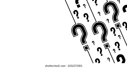 Question mark illustration. FAQ button. To ask questions. Ask for help. Flat design on white background for social media. Vector EPS 10