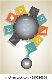 question mark with infographic elements
