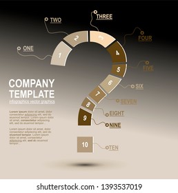 Question mark infographic template made from colors and numbers - Vector