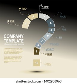 Question mark infographic template made from colors and numbers - Vector