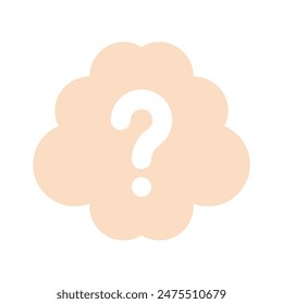 Question mark inside mind, well designed icon of confused mind