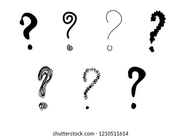 question mark interrogation point illustration vector hand drawing